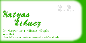 matyas mihucz business card